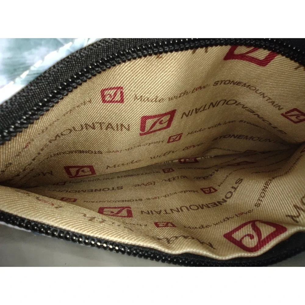 Stone Mountain Leather Floral Print‎ Shoulder Bag Women Black Zip Multi Pockets